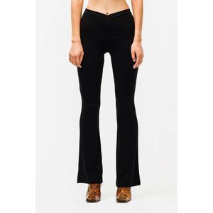 Miaou Elvis Pants Black Ruched Front Wide Leg Casual Revolve S $125